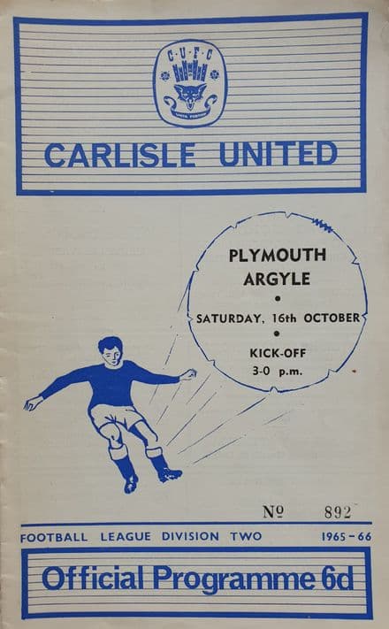 Carlisle v Plymouth, Div 2 (1965, Oct 16th)