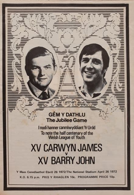 Carwyn James XV v Barry John XV (1972, Apr 26th)