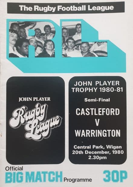 Castleford v Warrington, John Player Trophy SF (1980, Dec 20th)