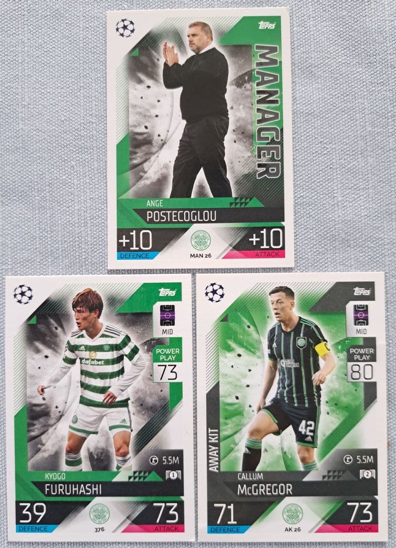 Celtic, Match Attax Cards x 3 (2022-23)