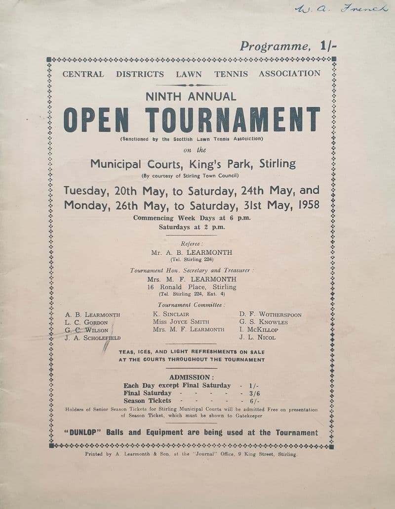 Central Districts Open Tournament (1958, May 20th-31st)