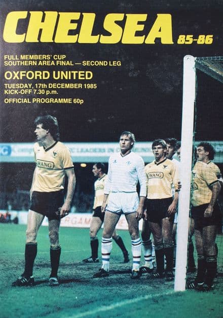 Chelsea v Oxford, Full Members Cup (1985, Dec 17th)