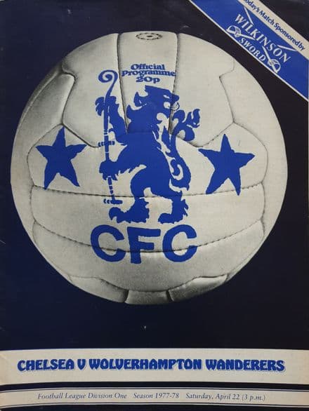 Chelsea v Wolverhampton Wanderers, Div 1 (1978, Apr 22nd)