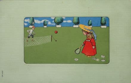 Children Playing Tennis Card (Postally unused)