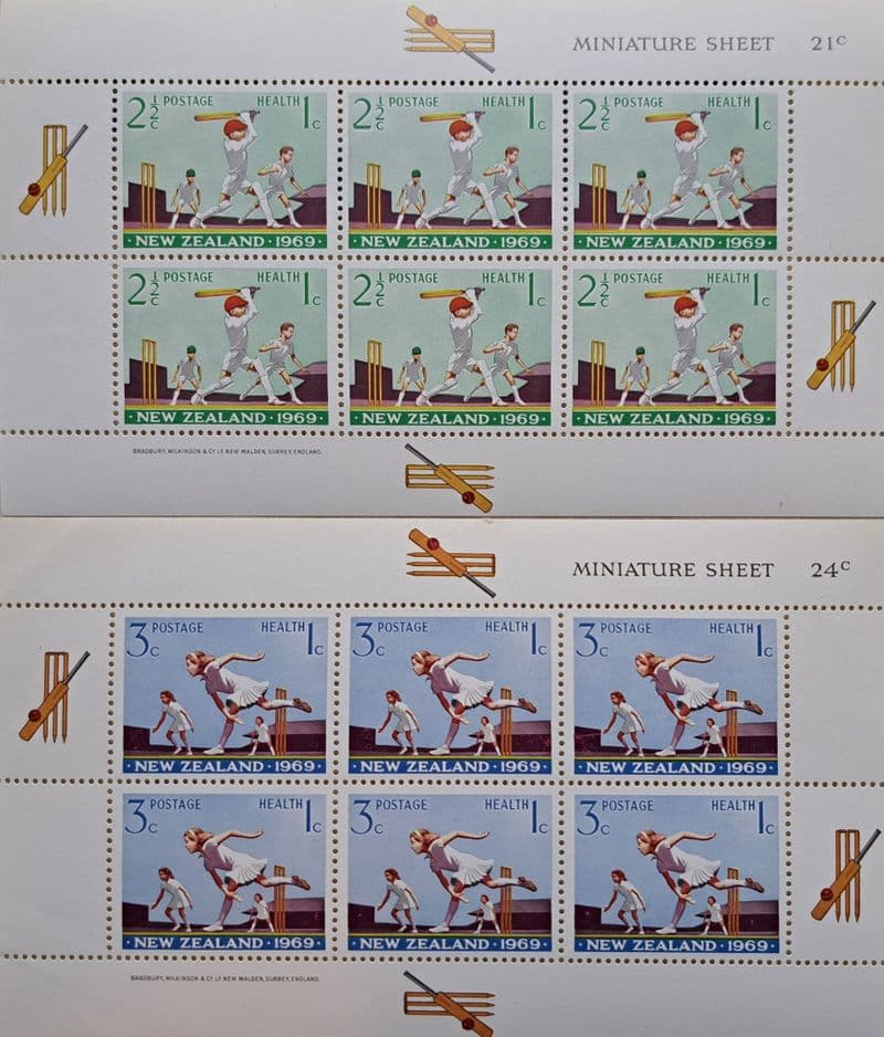 Children's Health (1969) New Zealand Miniature Stamp Sheet x2