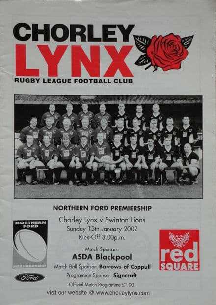 Chorley Lynx v Swinton Lions (2002, Jan 13th)