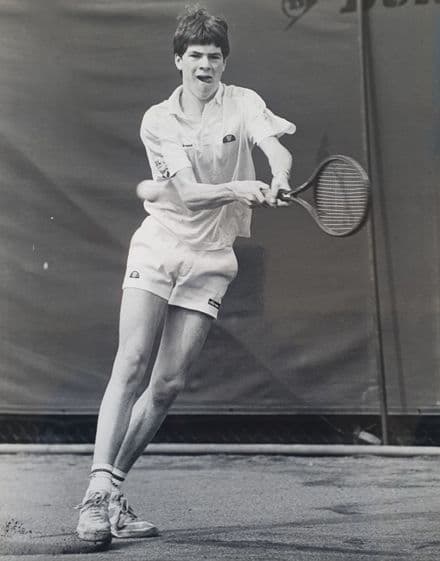 Chris Wilkinson Press Photo (1987) "Backhand"