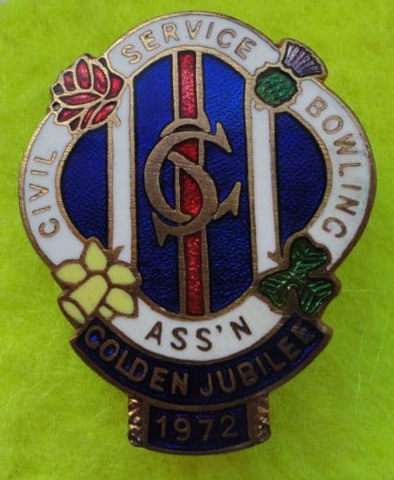 Civil Service Bowling Jubilee Enamel Pin Badge