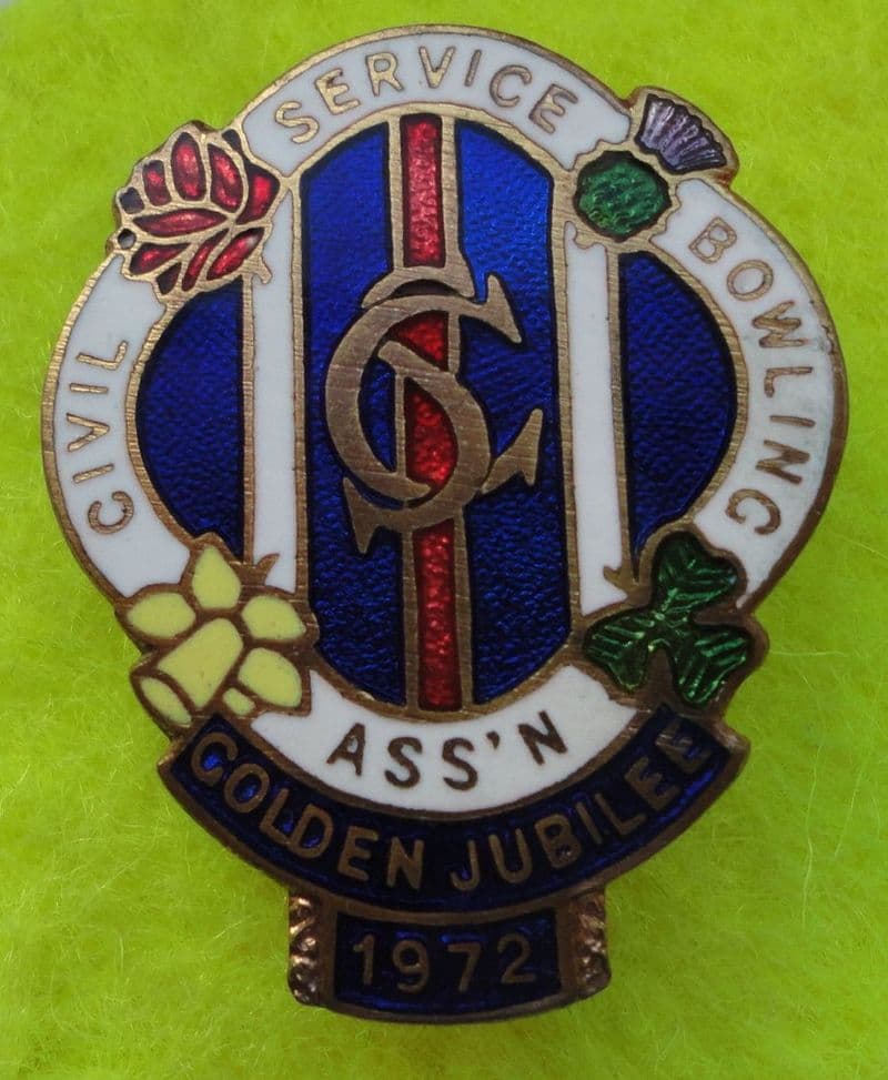 Civil Service Bowling Jubilee Enamel Pin Badge