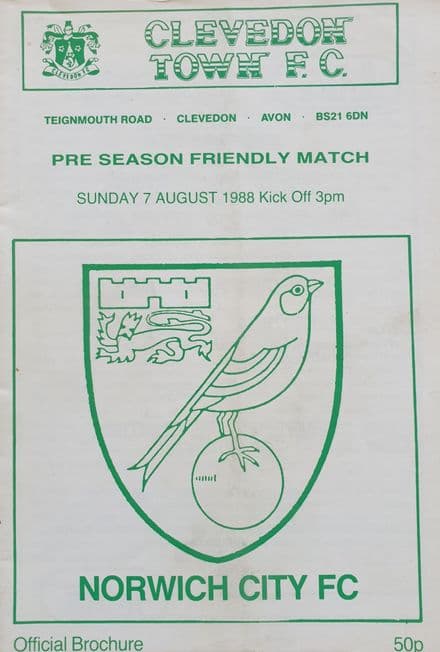 Clevedon Town v Norwich City (1988, Aug 7th)
