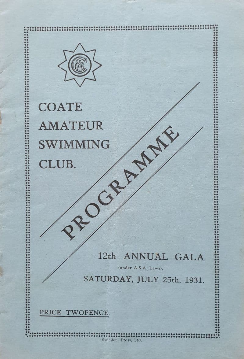 Coate Amateur Swimming Club Gala (1931, Jul 25th)