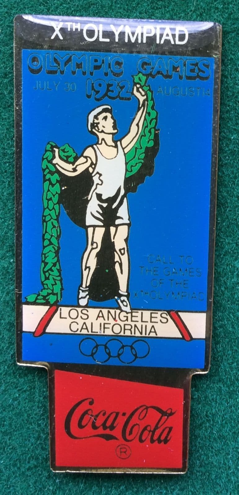 Coca Cola Los Angeles 1932 Olympic Badge