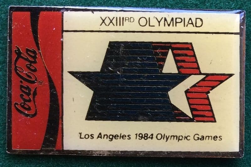Coca Cola Los Angeles 1984 Olympic Badge