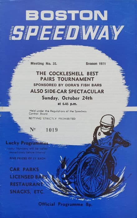Cockleshell Best Pairs Tournament (1971, Oct 24th)