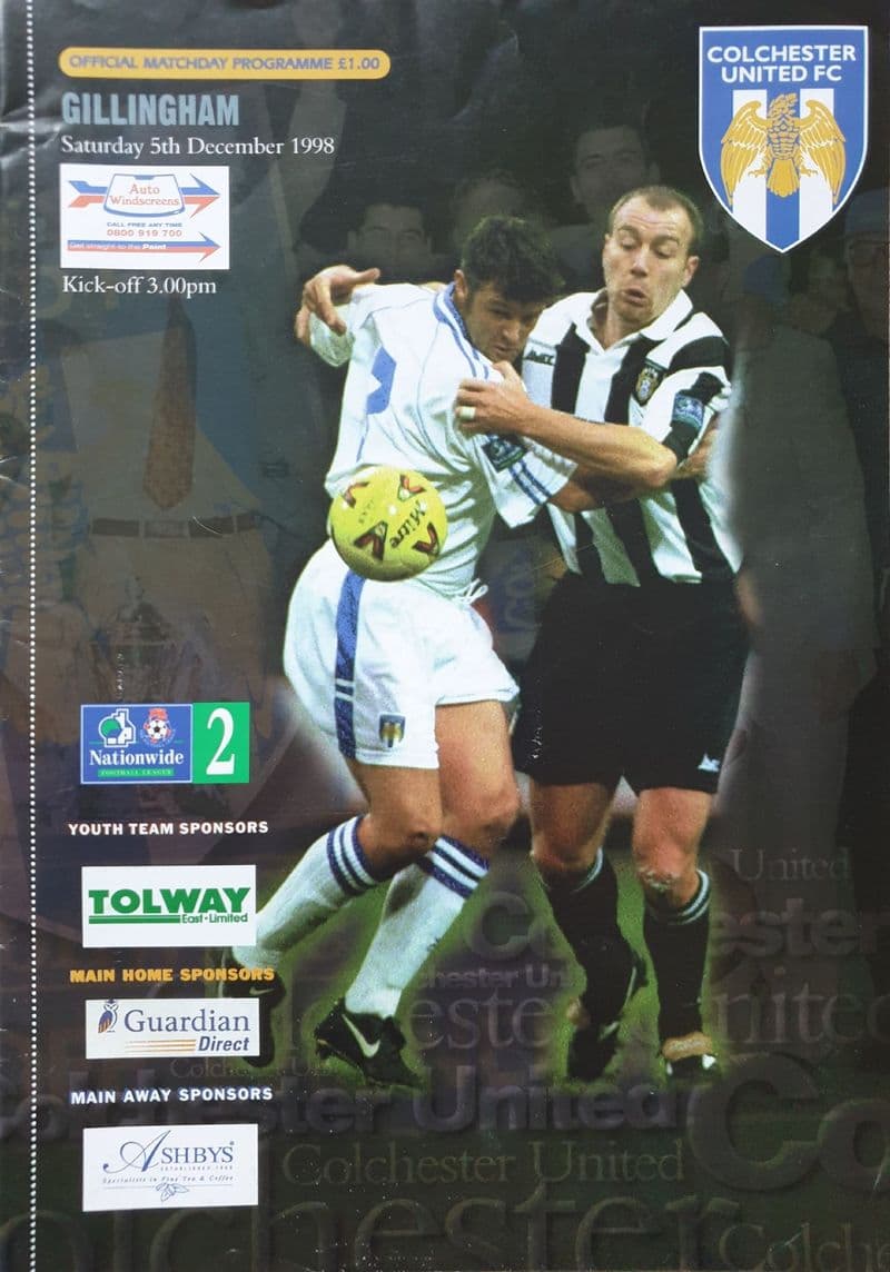 Colchester v Gillingham, Div 4 (1998, Dec 5th)