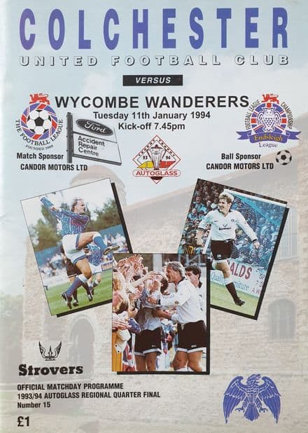 Colchester v Wycombe, Autoglass (1994, Jan 11th)