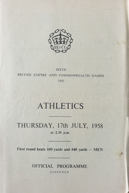 Commonwealth Games Athletics (1958, Jul 17th)