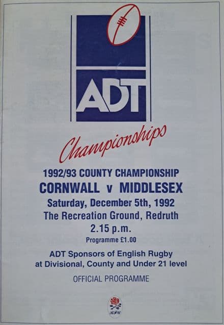 Cornwall v Middlesex (1992, Dec 5th)
