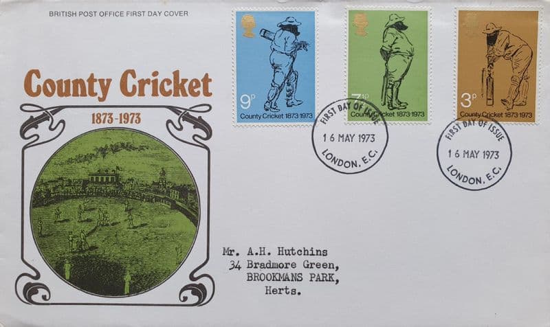 County Cricket Centenary FDC (1973) EC