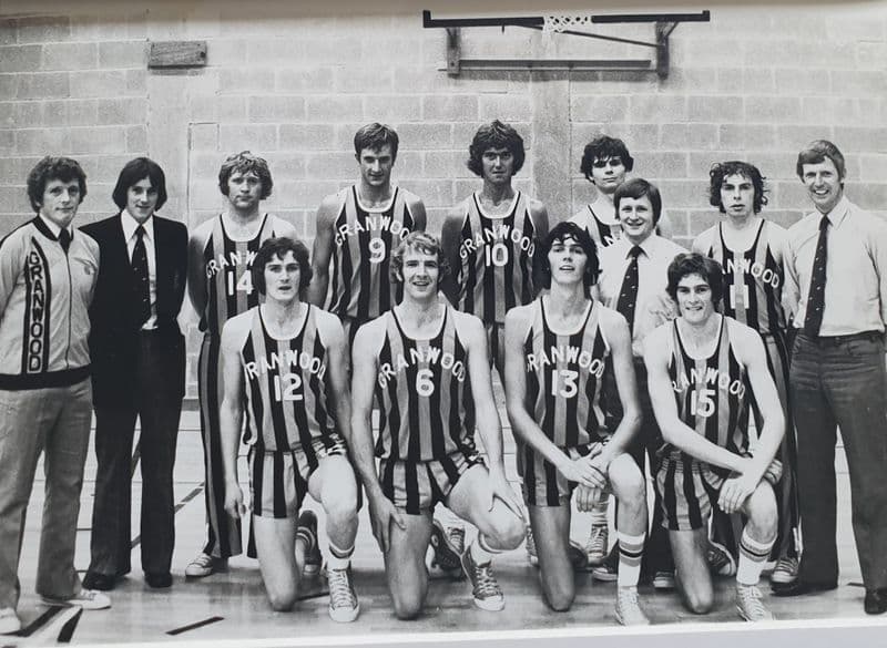 Coventry Granwood Basketball Team Black and White Photo