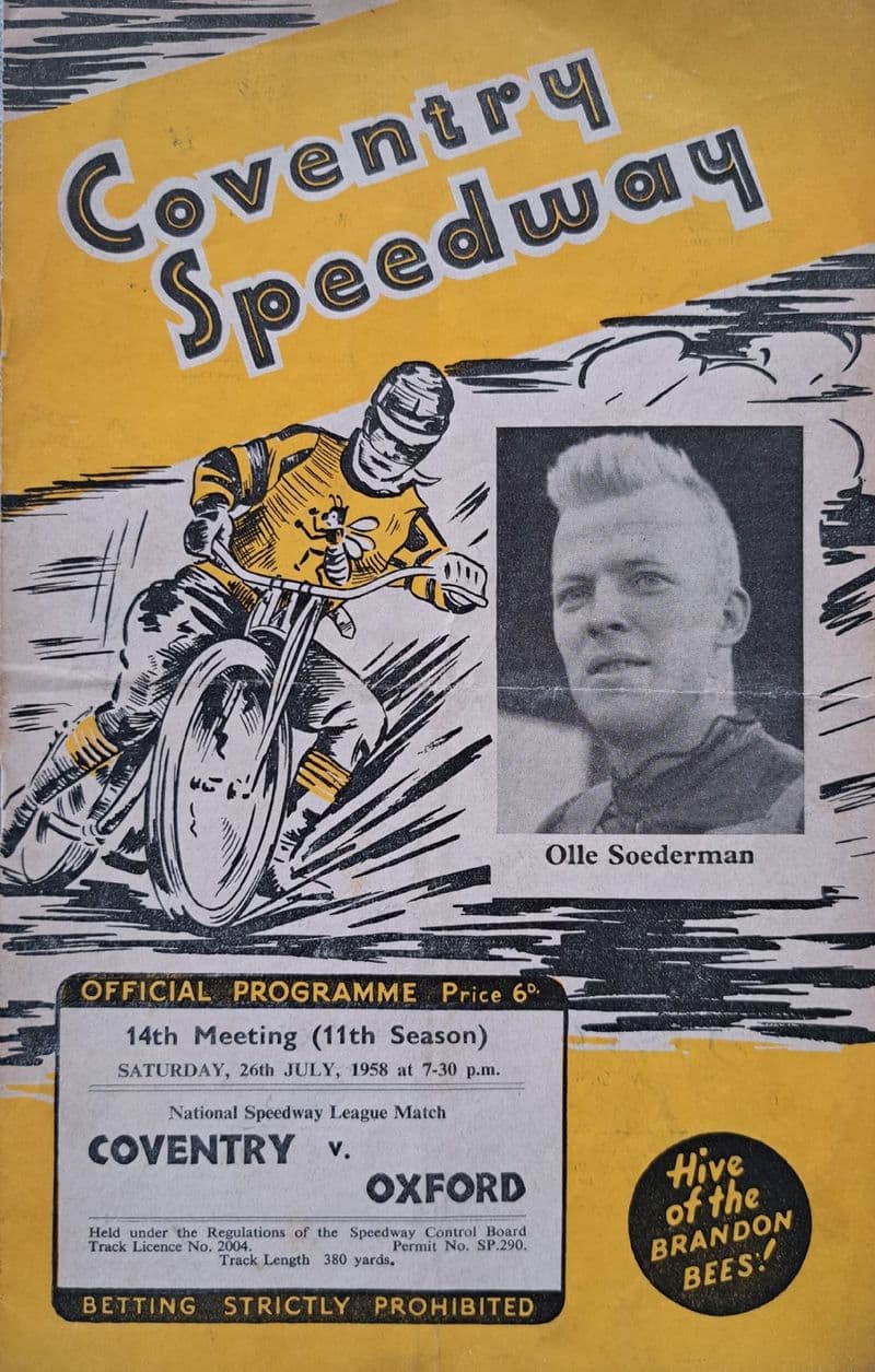 Coventry v Oxford (1958, Jul 26th)