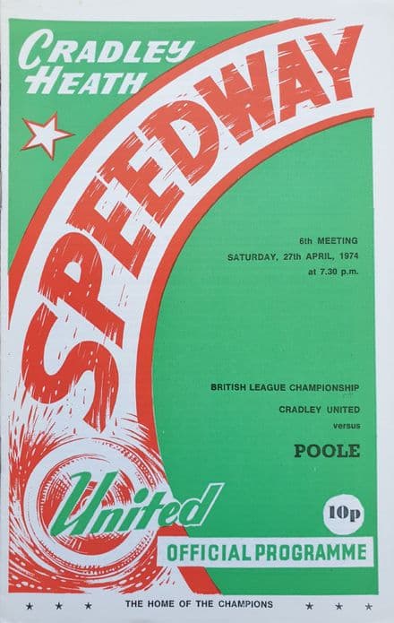 Cradley Heath v Poole Pirates (1974, Apr 27th)