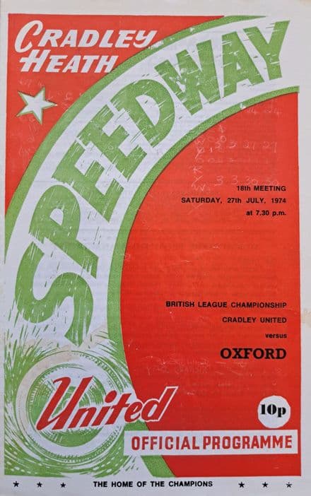 Cradley United v Oxford (1974, Jul 27th)