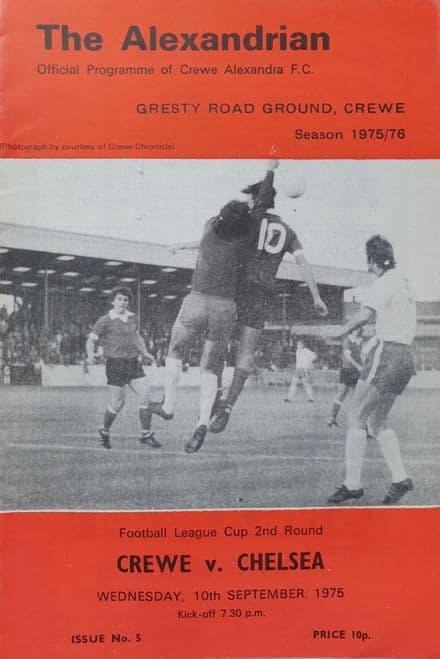 Crewe v Chelsea, League Cup (1975, Sep 10th)