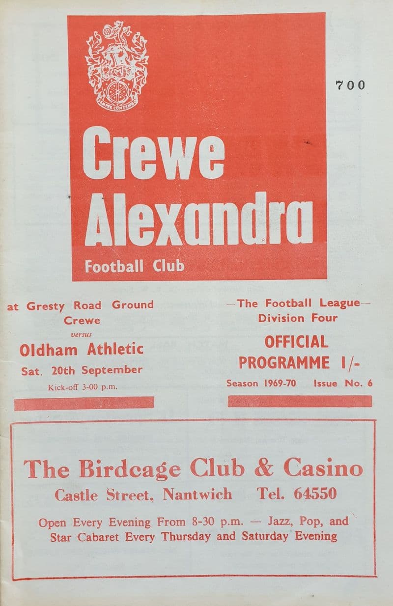Crewe v Oldham, Div 4 (1969, Sep 20th)