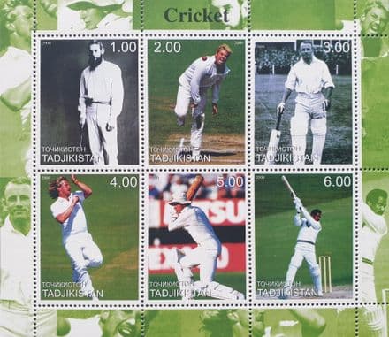 Cricket (2000) Tadjikistan Commemorative Stamp Sheet