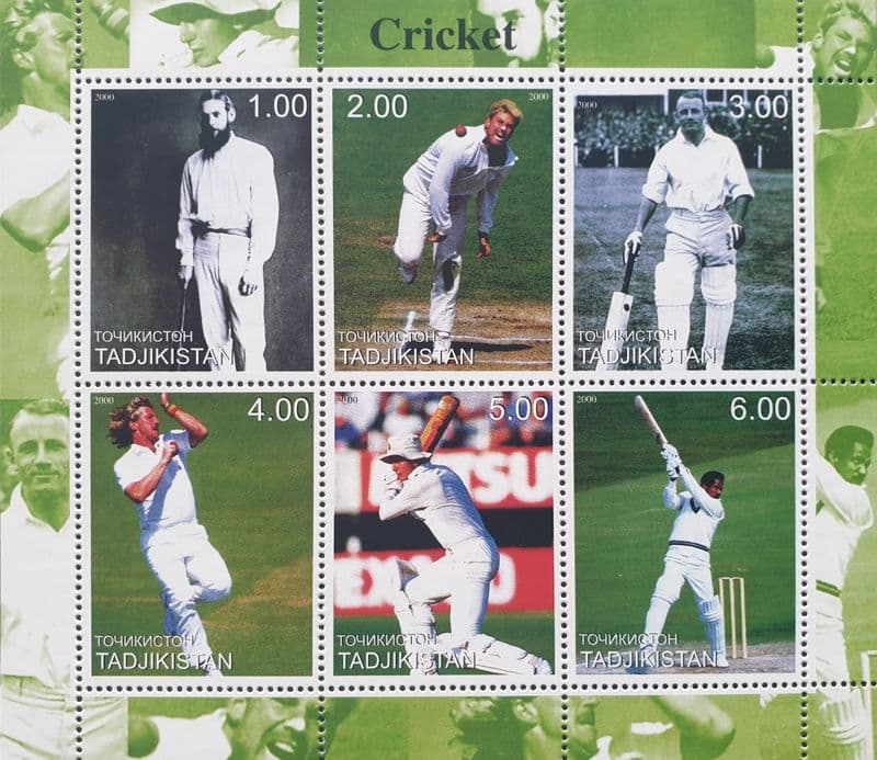 Cricket (2000) Tadjikistan Commemorative Stamp Sheet