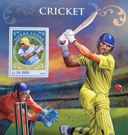 Cricket (2016) Sierra Leone Commemorative Stamp Sheet x1 stamp