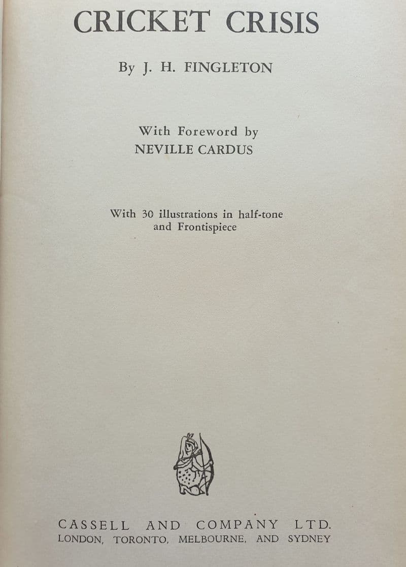 Cricket Crisis by JH Fingleton