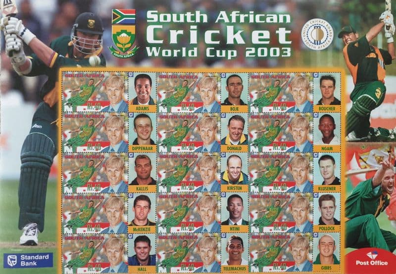 Cricket World Cup (2003) South Africa Commemorative Stamp Sheet