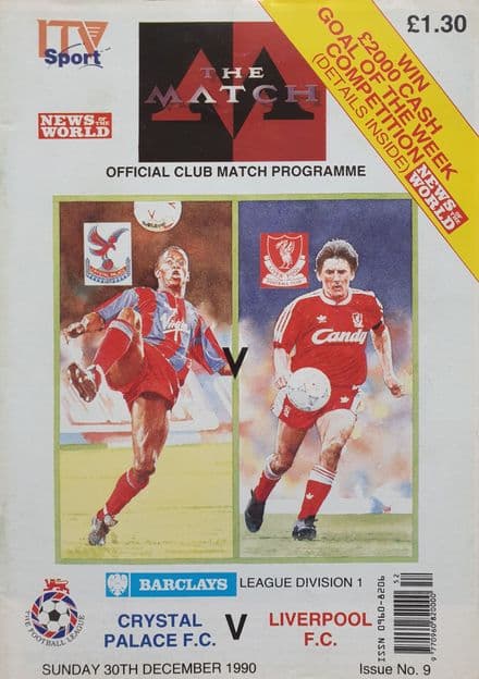 Crystal Palace v Liverpool, Div 1 (1990, Dec 30th)