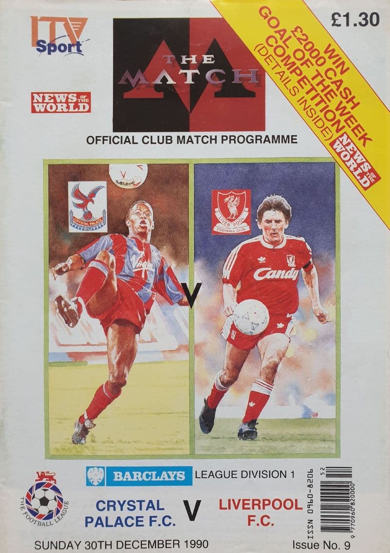 Crystal Palace v Liverpool, Div 1 (1990, Dec 30th)