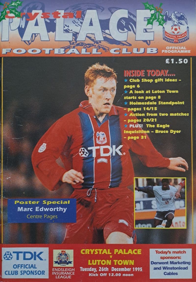 Crystal Palace v Luton, Div 1 (1995, Dec 26th / 1996, Mar 19th)