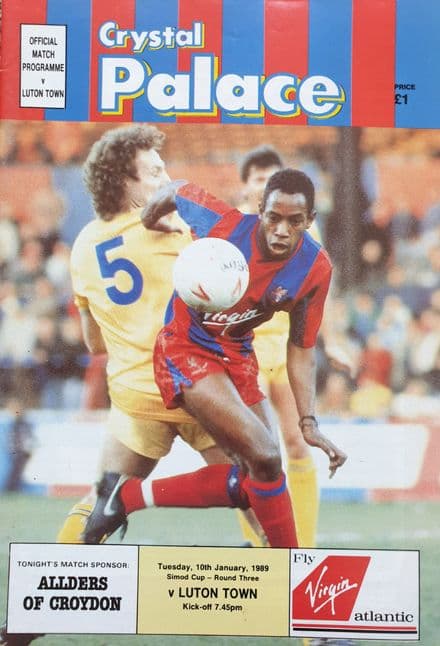 Crystal Palace v Luton, Simod Cup (1989, Jan 10th)