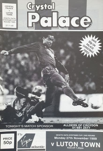 Crystal Palace v Luton Town, ZDS Cup (1989, Nov 27th)