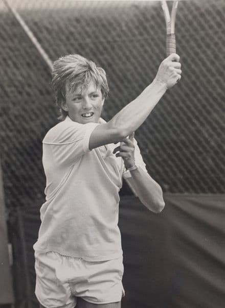 Daniel Ahl Press Photo (1987) "Forehand"
