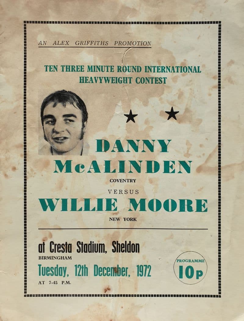 Danny McAlinden v Willie Moore (1972, Dec 12th)