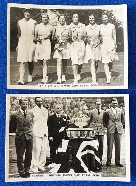 Davis & Wightman Cup Team Cards (Ardath Cigarette Cards x 2)