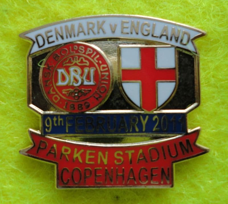 Denmark v England (2011, February) Enamel Pin Badge