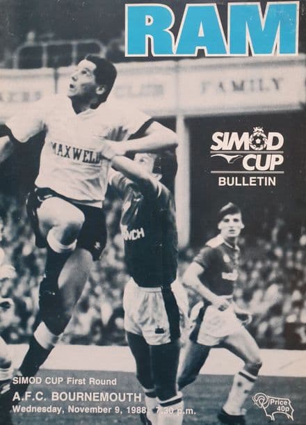 Derby v AFC Bournemouth, Simod Cup (1988, Nov 9th)