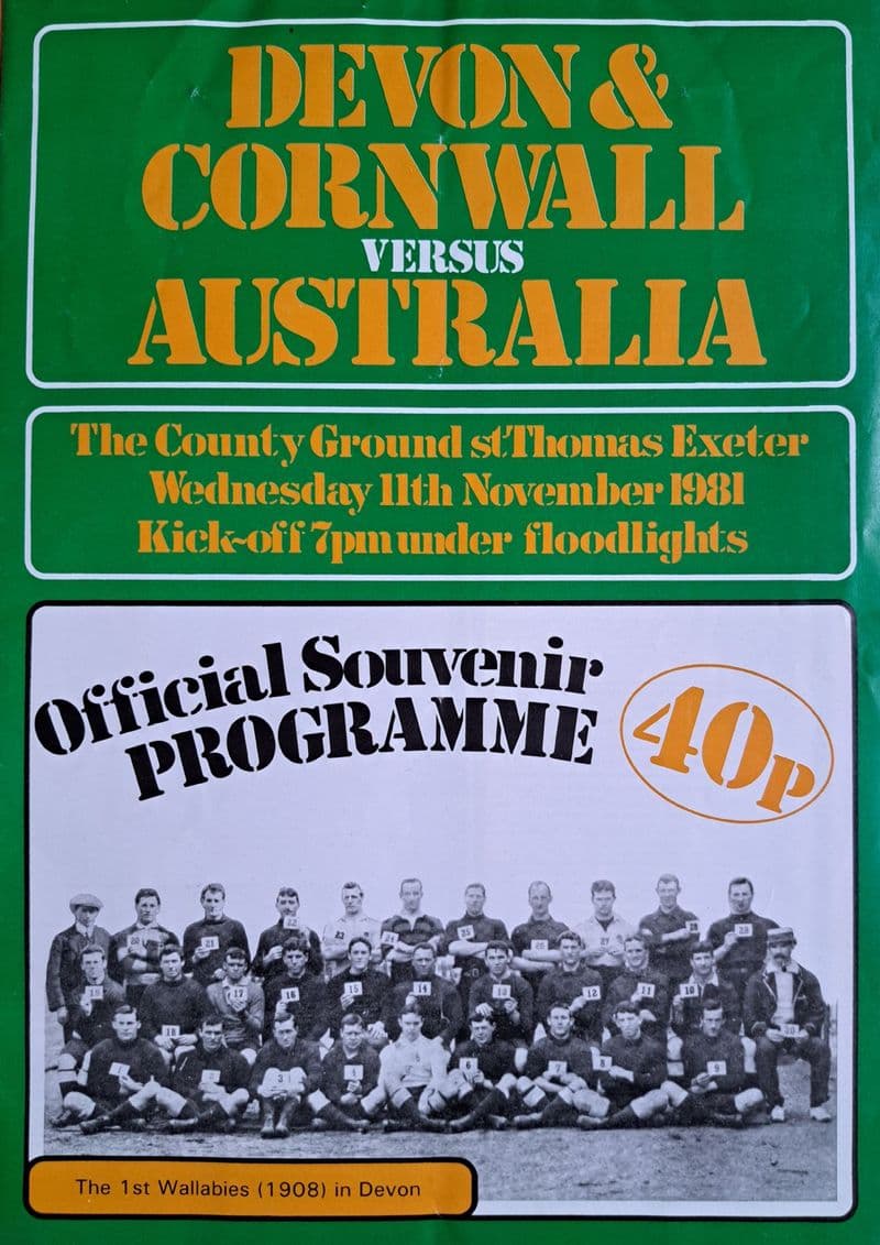 Devon & Cornwall v Australia (1981, Nov 11th)