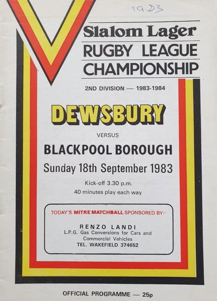 Dewsbury v Blackpool Borough (1983, Sep 18th)