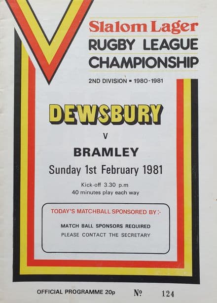 Dewsbury v Bramley (1981, Feb 1st)