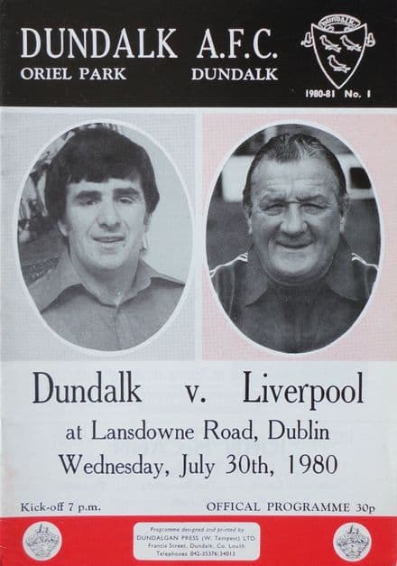 Dundalk v Liverpool, Friendly (1980, Jul 30th)