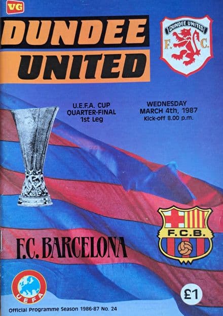 Dundee United v Barcelona, UEFA Cup (1987, Mar 4th)