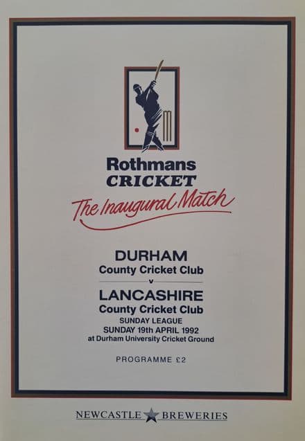 Durham v Lancashire (1992, Apr 19th) 1st Match